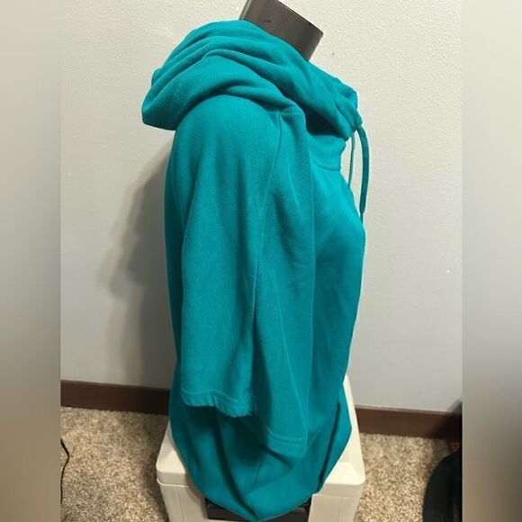 Nike Womens Medium Turquoise Cowl Neck Short Sleeve Sweatshirt - Picture 3 of 5